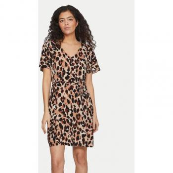 Vila Sommerkleid Moashly 14089472 Braun Drapiert