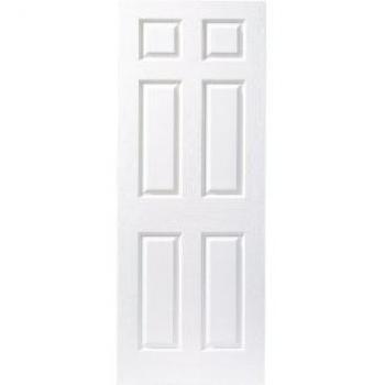 Premdor FD30 6‑Panel Grained Fire Door, White Timber, Primed – 1981×610×44 mm