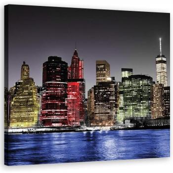 Wohnlandschafts-Canvas „Urban Nightscape“ – 30 × 30 cm, farbig