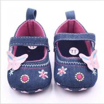 Zapatos cuna con flor para recién nacida 0-2 años