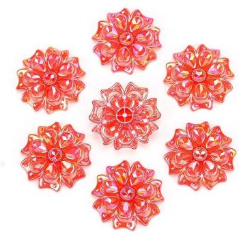 25Pcs 44MM Multicolor AB Flower Acrylic Rhinestones for DIY Crafting and Decoration