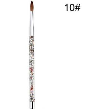 Brosse à ongles acrylique Kolinsky Sable rose avec paillettes liquides 14