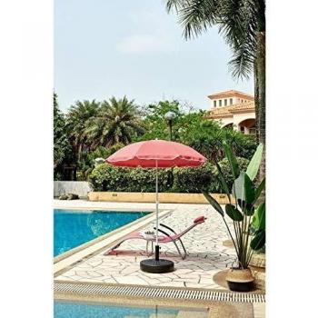 Sombrilla Rotunda BB Garden de Color Rojo con Tela de Poliéster Ø 180 cm