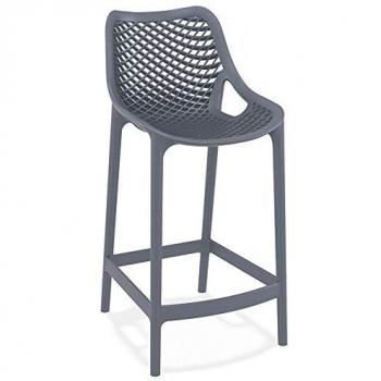 ALTEREGO Tabouret de cuisine 'BROZER MINI' gris foncé