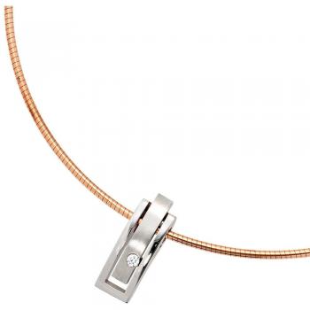 JOBO Platinanhänger 950 teilmattiert mit 1 Brillant 0,10ct