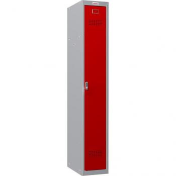 Phoenix PL Series 1 Column 1 Door Personal Locker Grey Body Red Door with Electronic Lock