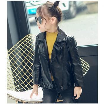 Manteau en cuir PU pour enfants 2-7 ans, tendance célébrité