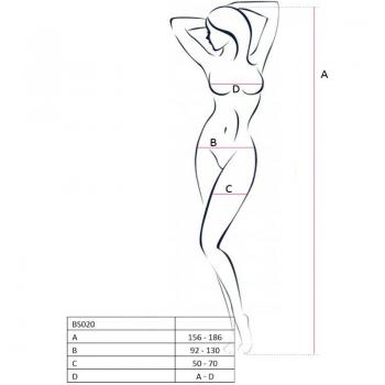 Bodystocking Blanc Taille Unique Ouvert Femme BS020