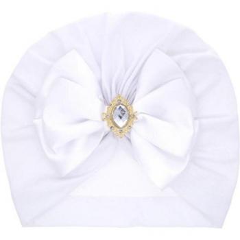 Soft Baby Turban Hat with Rhinestone Bow for Girls (0-4Y)