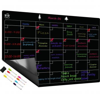 Tableau blanc à effacer à sec, 8 stylos gratuits, calendrier