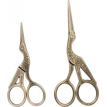 Gold Bronze Crane Shape Scissors