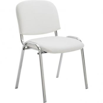 Chaise de réception empilable en PVC blanc et métal chromé