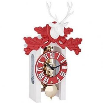 Tischuhr Schwarzwald Weiß 8-Tage Skelettwerk ohne Schlag von Hermle