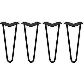X12 Hairpin Legs 2 Prong 12mm Black