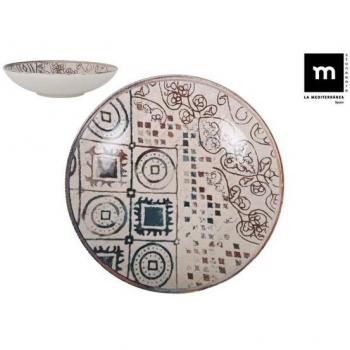 Plato Hondo 21cm Diseño Elegante Grecia Mónaco Brillo