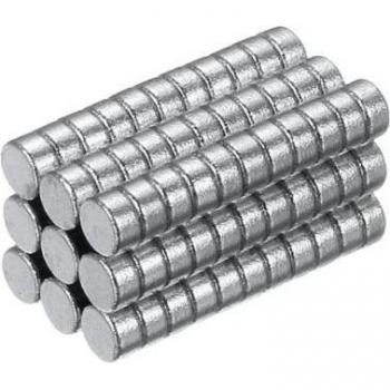 100Pcs N50 Cylinder Block Magnets 2x1mm