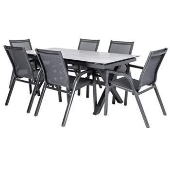 Juego de jardín con mesa extensible antracita