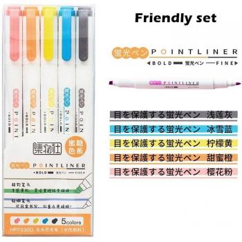5pcs Soft Touch Fluorescent Marker Pens F011