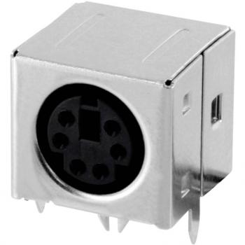 Prise encastrée Connfly DS1093‑01‑BN60, embasement femelle horizontal, 6 pôles argent