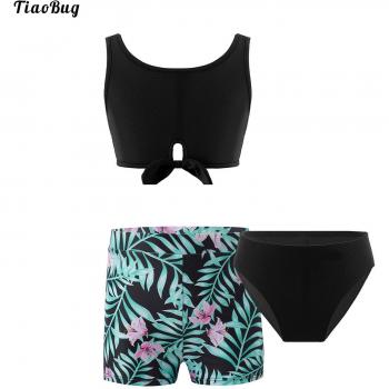 TiaoBug 3Pcs meisjes zwemkleding set