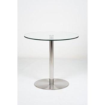 Target 80cm Glass Dining Table (Silver Finish) – Compact Elegance