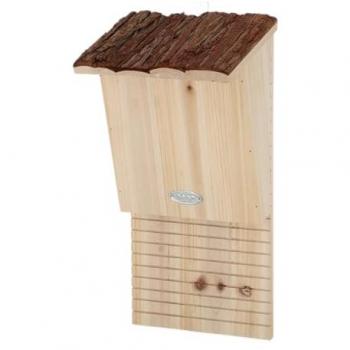Nichoir en bois naturel pour chauves-souris avec toit en écorce