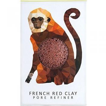 The Konjac Rainforest Monkey Mini Face Puff Orange French Clay