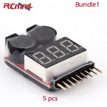 1-8S Lipo/Li-ion/Fe Battery Voltage Tester with Low Voltage Buzzer Alarm 10PCS