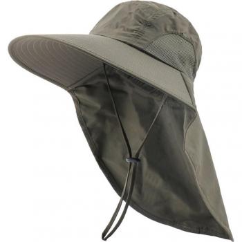Anglerhut für Männer und Frauen mit UV-Schutz und Nackenabdeckung, unisex Sonnenhut für Camping und Bootfahren