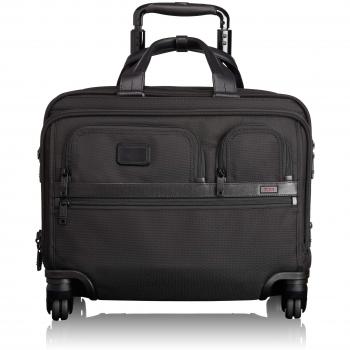 Tumi Alpha 2 Deluxe Schreibtischtote mit 4 Rollen und Laptophülle – Schwarz
