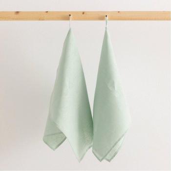 BL BELUM | Pack 2 Paño de Cocina Lavable a máquina 100% Lino | Pack 2 Trapos de Cocina 45x70 Lino100% | Pack 2 Toallas de cocina reutilizables Aqua