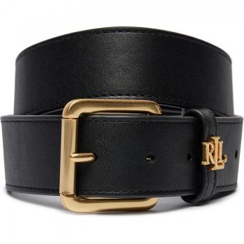 Ralph Lauren Mid‑Size Black Leather Belt – Women’s Collection