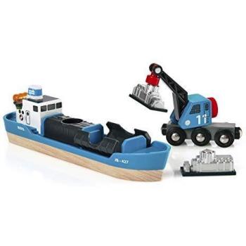 World Containerschiff mit Kranwagen, Spielfahrzeug