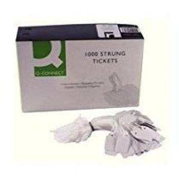 Q-Connect White Strung Ticket 27x16mm (1000 Pack)