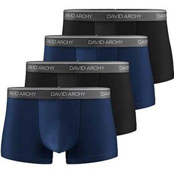 DAVID ARCHY Men's Bamboo Boxers 4 Pack