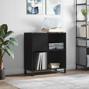 Armoire à disques noir 84,5x38x89 cm en bois d'ingénierie