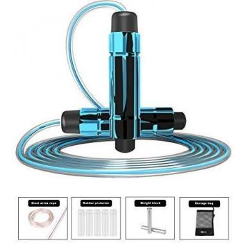 PowerLoop Springseil – 3 m, einstellbar, abnehmbarer Gewichtsblock, Kugellager‑Speed Rope, rutschfest für Kids und Pro (