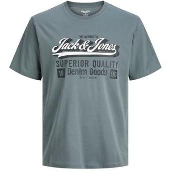 PlusSize Jack & Jones T‑Shirt – JJELOGO SS ONECK, 6XL, grauer Farbton