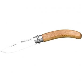 Navaja compacta Joker 8 cm – hoja de acero inoxidable, mango encina y virola giratoria