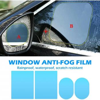 4pcs Waterproof Anti-Fog Rearview Mirror Films