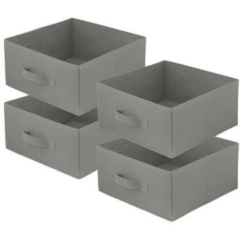 Conteneur textile 31x31x15 gris foncé