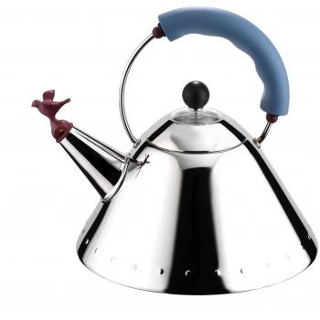 Alessi 9093 Bollitore Azzurro con Fischietto a Uccellino