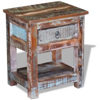 VidaXL Reclaimed Wood Side Table with 1 Drawer 43x33x51 cm