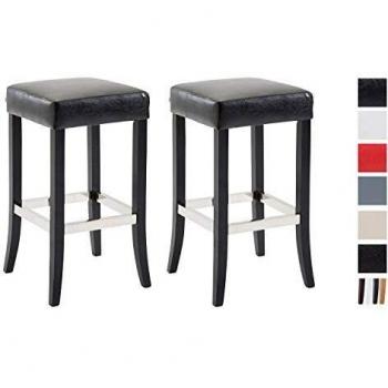 CLP 2er Set: Venta Barhocker aus Kunstleder, Holzrahmen, gepolstert, Fußunterlage