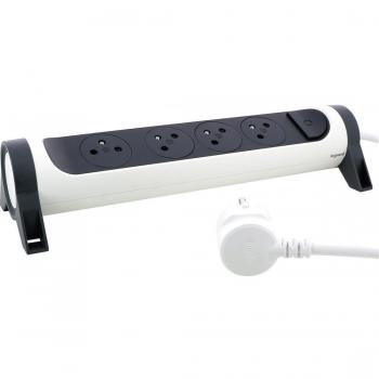 Multiprise Legrand 4x2p+a 3m blanc et gris foncé