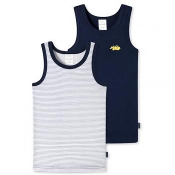 Schiesser Kinderunterhemden 2er-Pack blau/grau