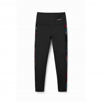 Legging Desigual Tulip Preto com Detalhe Lateral