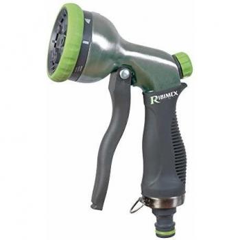 Pistolet d'arrosage métal avec pomme multijets soft touch