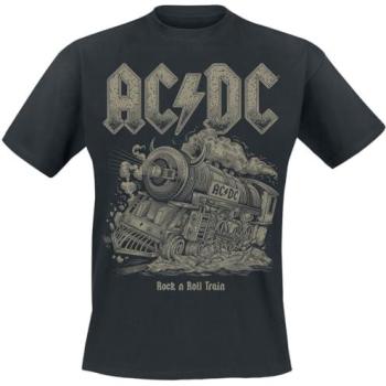 Men’s AC/DC RNR Train Graphic Tee – 100% Cotton, Black, Size M