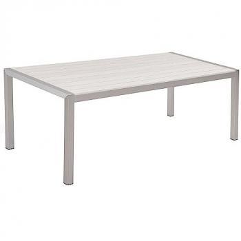 Table de jardin en bois synthétique et aluminium blanc 180 x 90 cm